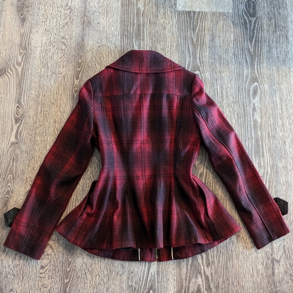 ANTHROPOLOGIE elevenses wanigan plaid peplum coat S 6 - Picture 14 of 16